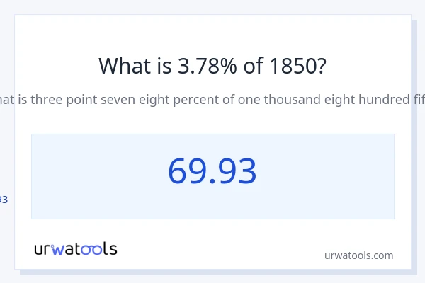 1850 യുടെ 3.78% എന്താണ്?