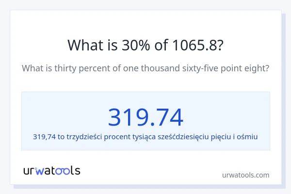 Ile wynosi 30% z 1065.8?