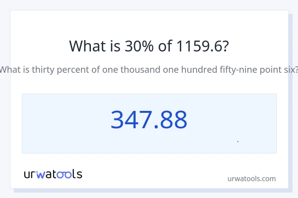 30% از 1159.6 چقدر است؟