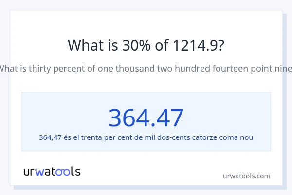 Quin és l'30% de 1214.9?