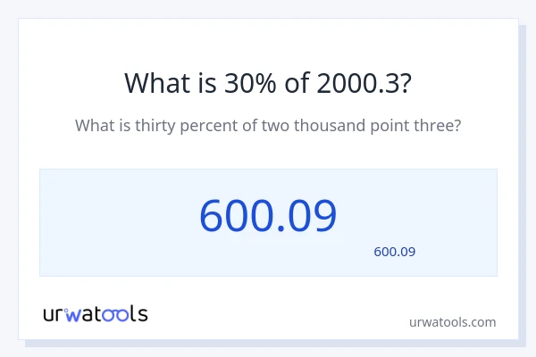 מה זה 30% מתוך 2000.3?
