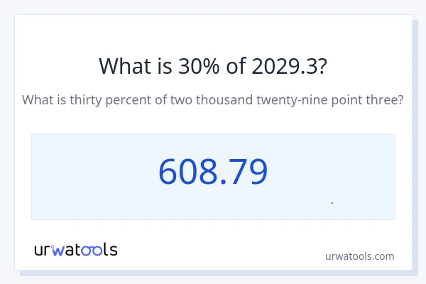 30% از 2029.3 چقدر است؟