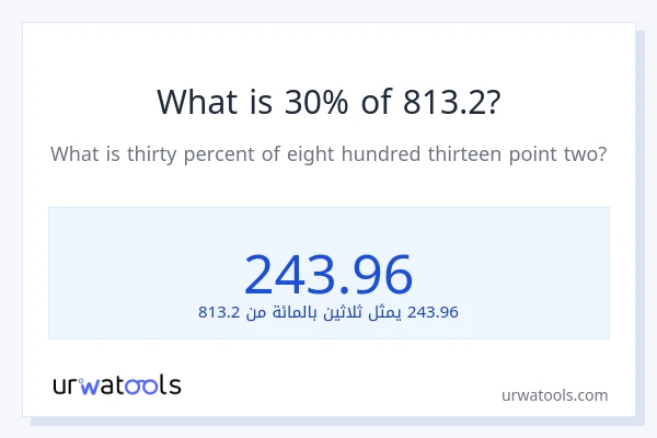 ما هي نسبة 30% من 813.2؟