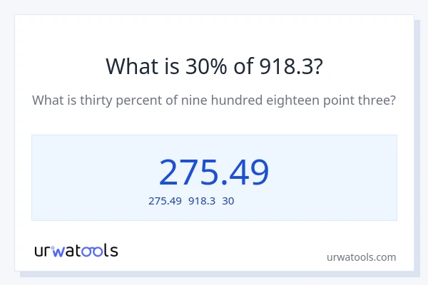 918.3の30%は何ですか?