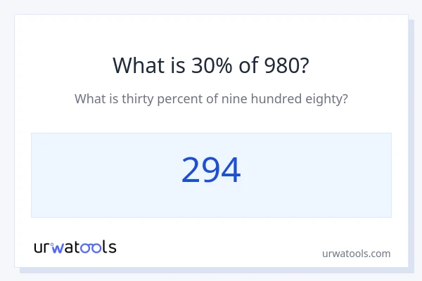 30% از 980 چقدر است؟