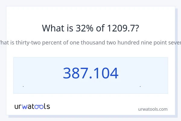 32% از 1209.7 چقدر است؟