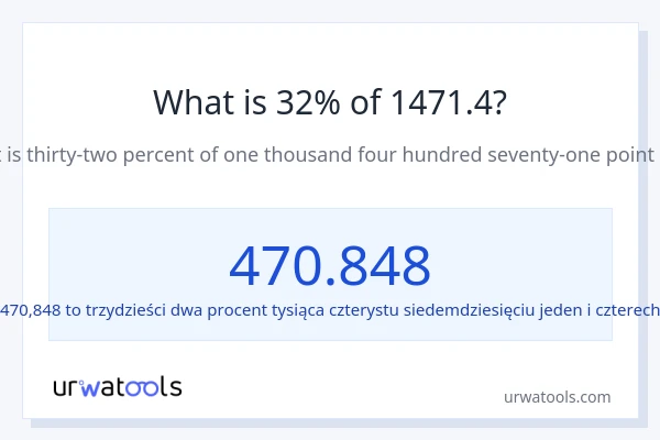 Ile wynosi 32% z 1471.4?