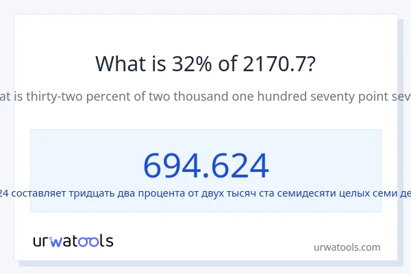 Что составляет 32% от 2170.7?
