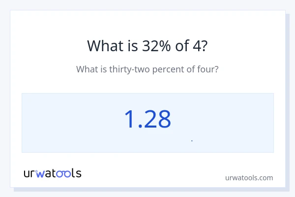 32% از 4 چقدر است؟
