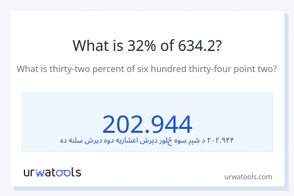 د 634.2 32٪ څومره دی؟