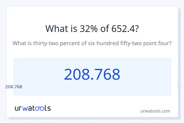 652.4 లో 32% ఎంత?