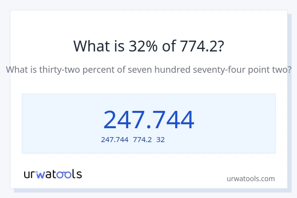 774.2の32%は何ですか?