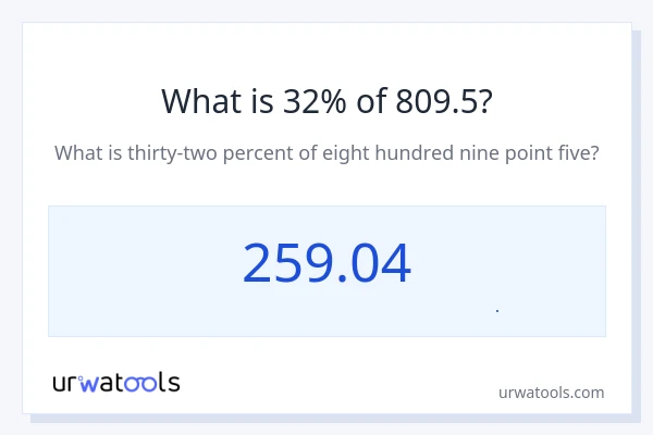 32% از 809.5 چقدر است؟