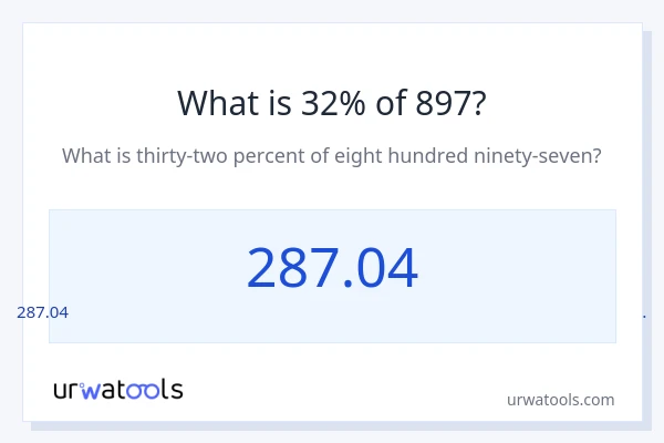 897 യുടെ 32% എന്താണ്?