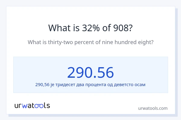 Колико је 32% од 908?
