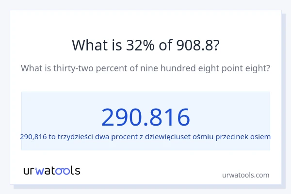 Ile wynosi 32% z 908.8?