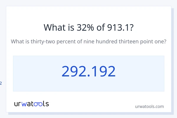 913.1 യുടെ 32% എന്താണ്?