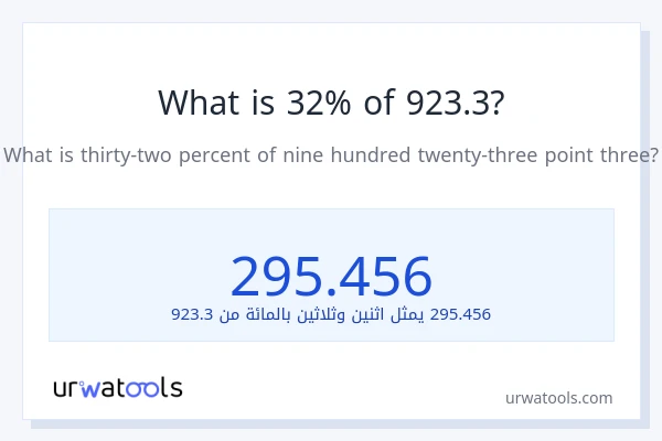 ما هي نسبة 32% من 923.3؟