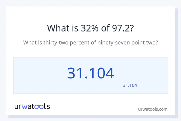97.2 کا 32% کیا ہے؟