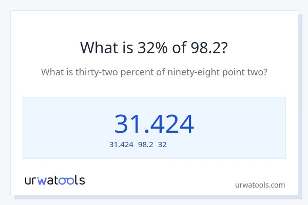98.2の32%は何ですか?