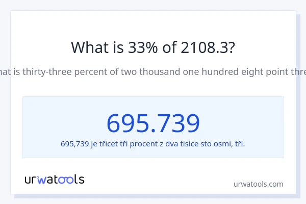Kolik je 33 % z 2108.3?