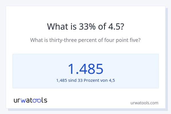 Was ist 33% von 4.5?