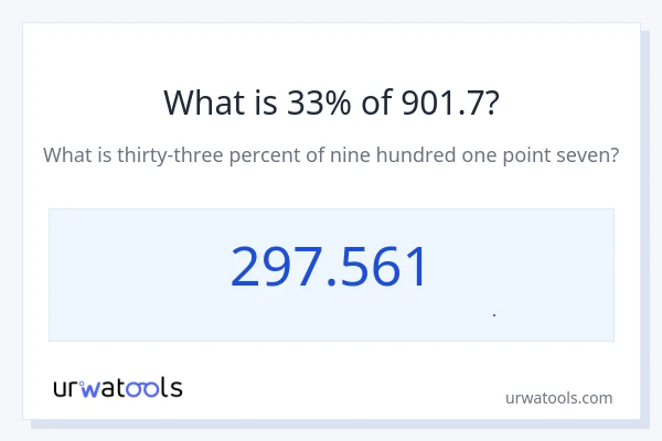 33% از 901.7 چقدر است؟