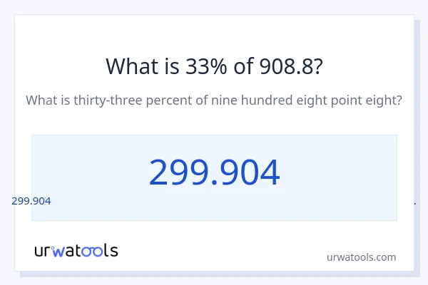 908.8 ರಲ್ಲಿ 33% ಎಂದರೇನು?