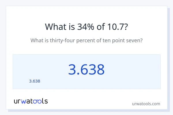 10.7 లో 34% ఎంత?