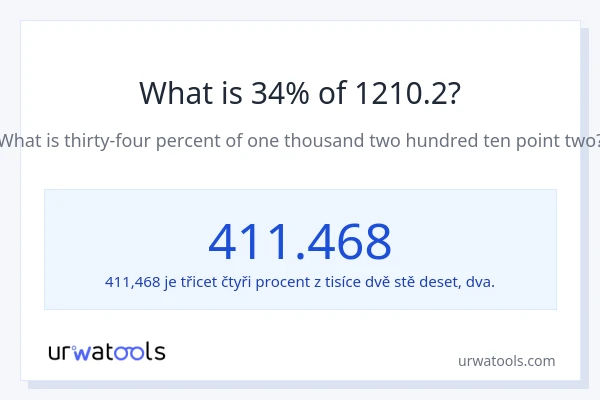 Kolik je 34 % z 1210.2?