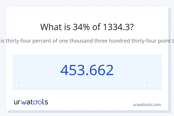 34% از 1334.3 چقدر است؟