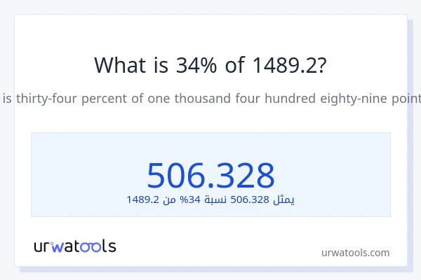 ما هي نسبة 34% من 1489.2؟