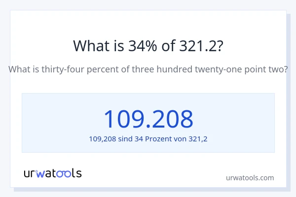 Was ist 34% von 321.2?