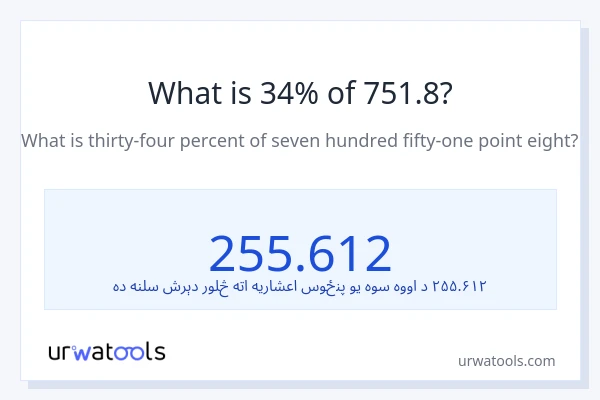 د 751.8 34٪ څومره دی؟