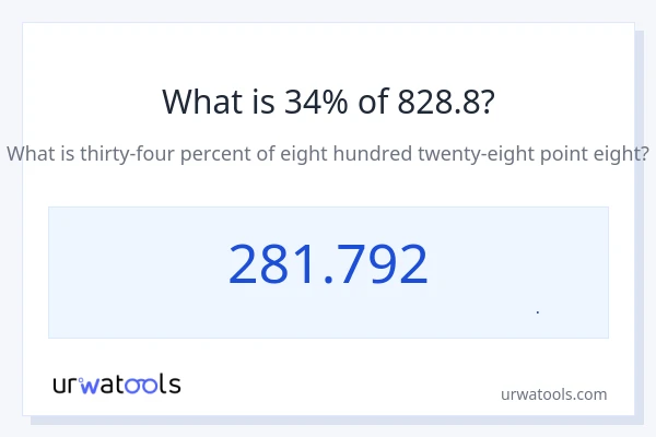 34% از 828.8 چقدر است؟