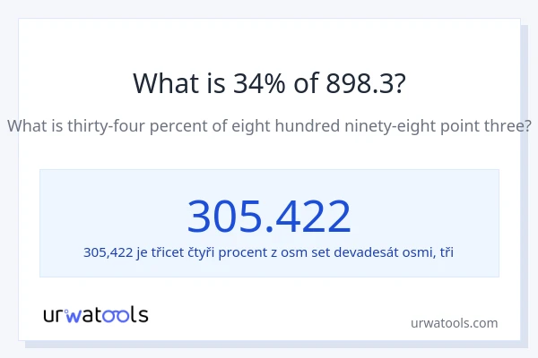 Kolik je 34 % z 898.3?
