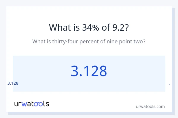 9.2 இல் 34% என்றால் என்ன?