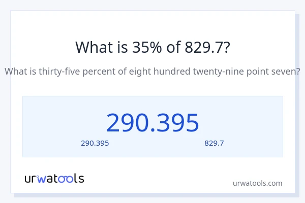 35% ของ 829.7 คือเท่าไร?