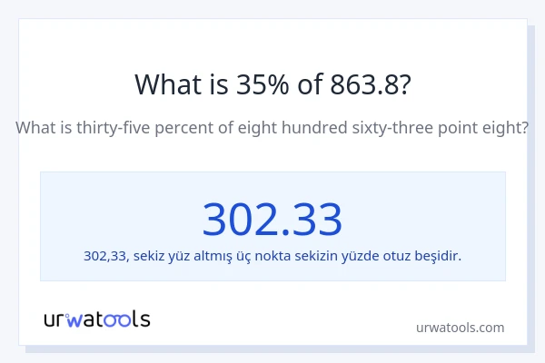 863.8'nin %1'i nedir?
