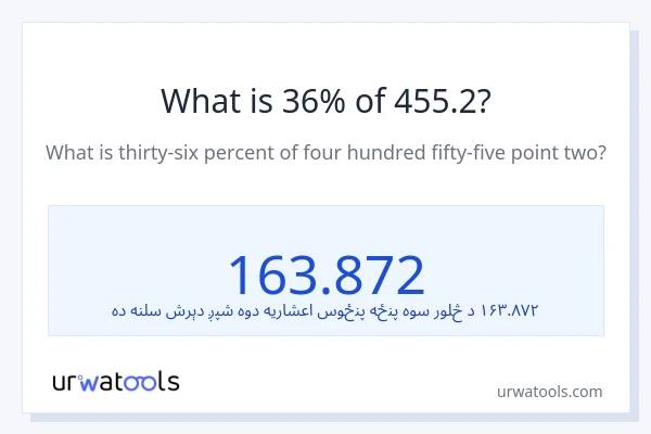 د 455.2 36٪ څومره دی؟