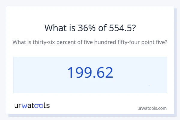 36% از 554.5 چقدر است؟