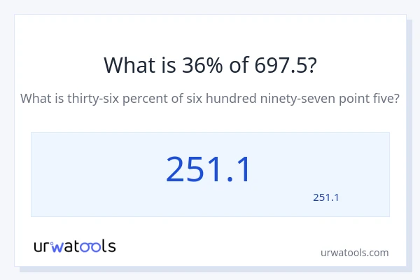 697.5 کا 36% کیا ہے؟
