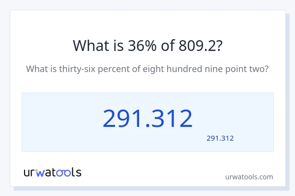 809.2 کا 36% کیا ہے؟
