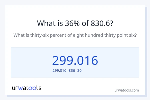 830.6の36%は何ですか?