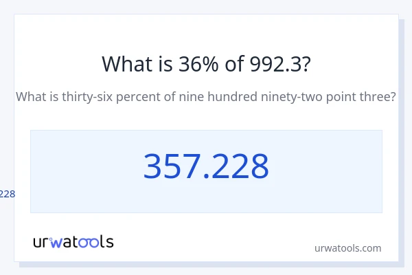 992.3 ರಲ್ಲಿ 36% ಎಂದರೇನು?