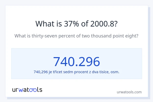 Kolik je 37 % z 2000.8?