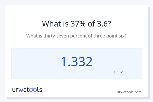 מה זה 37% מתוך 3.6?