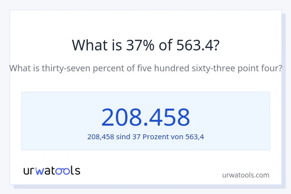 Was ist 37% von 563.4?