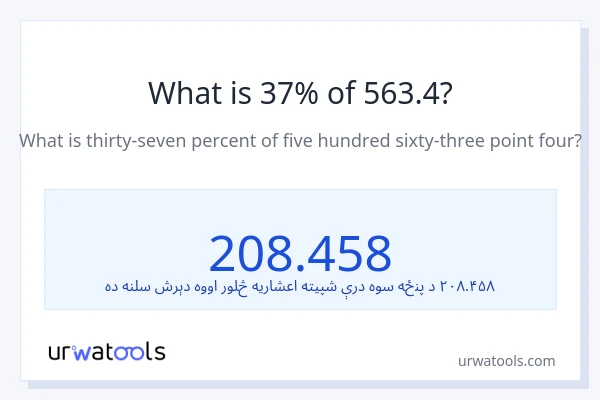 د 563.4 37٪ څومره دی؟