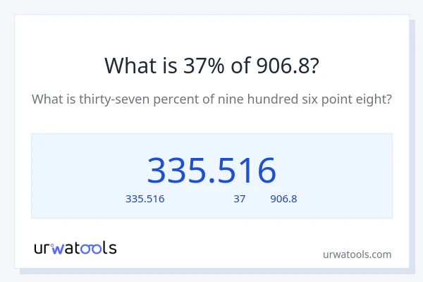 37% ของ 906.8 คือเท่าไร?